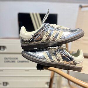 Adidas Wales Bonner X Samba silver metallic sneakers